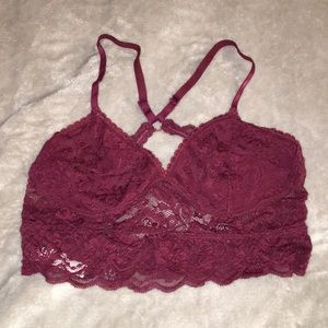 Maroon lace bralette